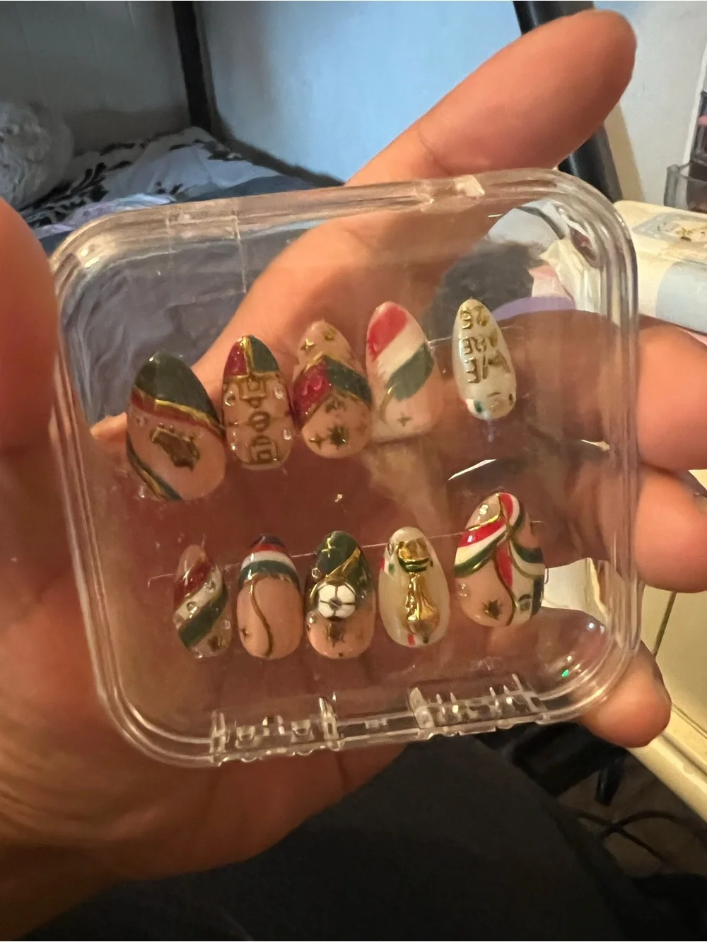 Mexico World Cup Inspired Nails